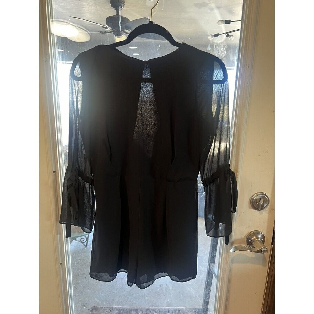 Small Naked Zebra Partially Sheer Black Dressy Romper